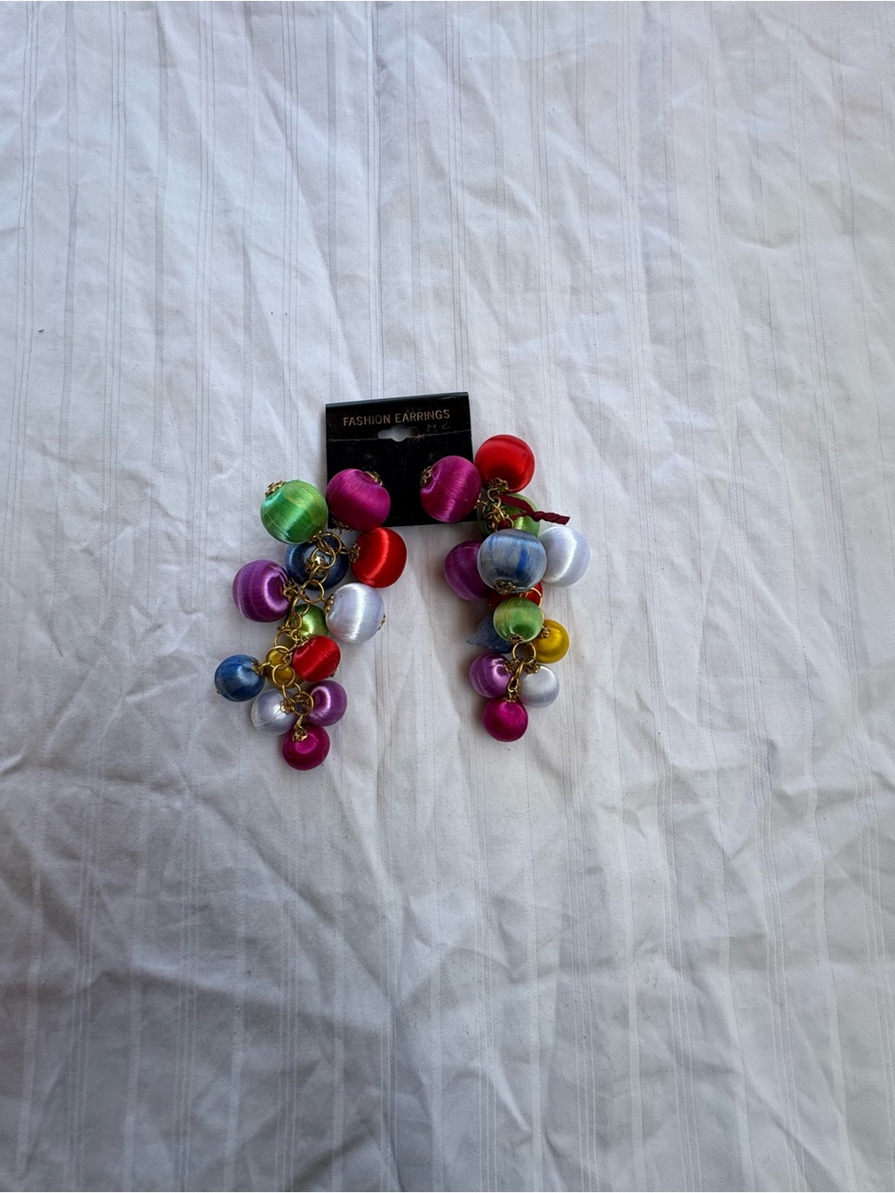 Multicolor Satin Orb Drop Earrings